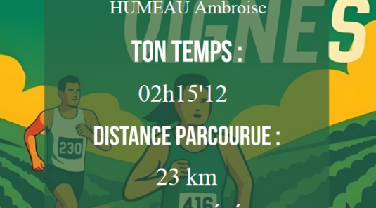 Belle participation d'Ambroise au Sentiers des Vignes à Saint Julien de Concelles